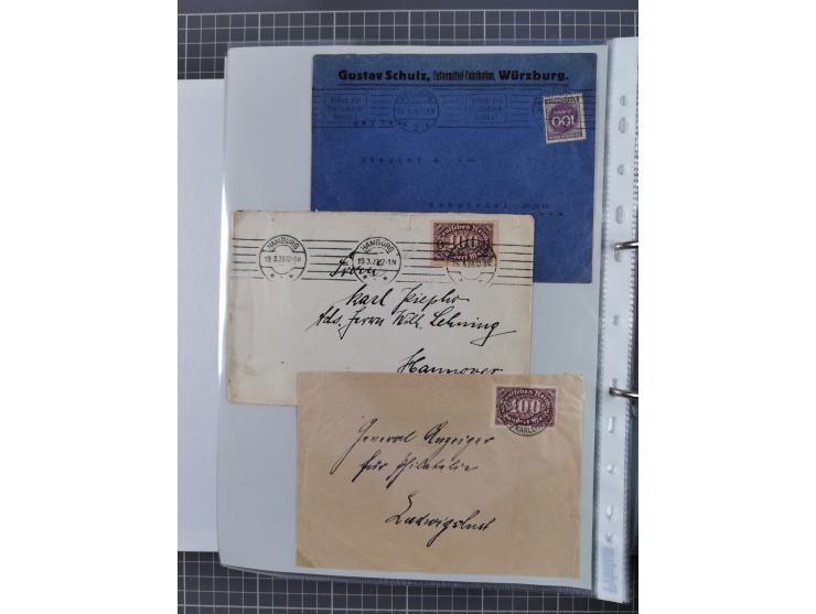 1920/23, interessante Sammlung mit ca. 570 Briefen, Karten und Ganzsachen inkl. Dienstmarken. Dabei Einzel- und Mehrfachfrank