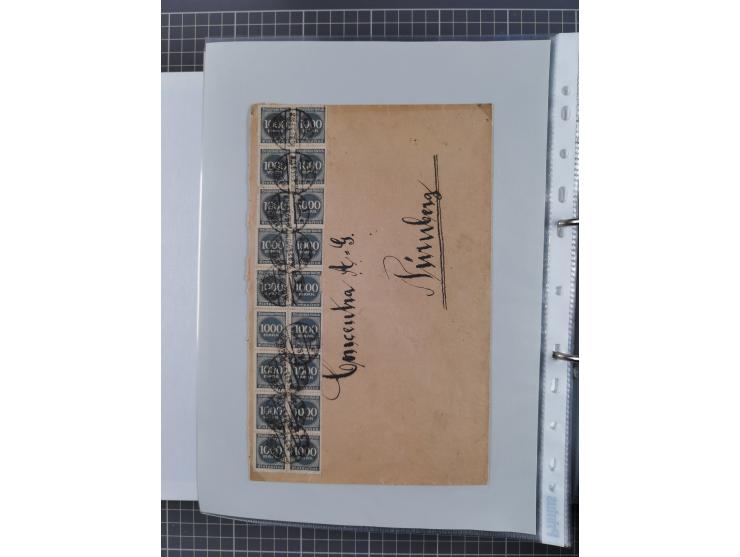1920/23, interessante Sammlung mit ca. 570 Briefen, Karten und Ganzsachen inkl. Dienstmarken. Dabei Einzel- und Mehrfachfrank