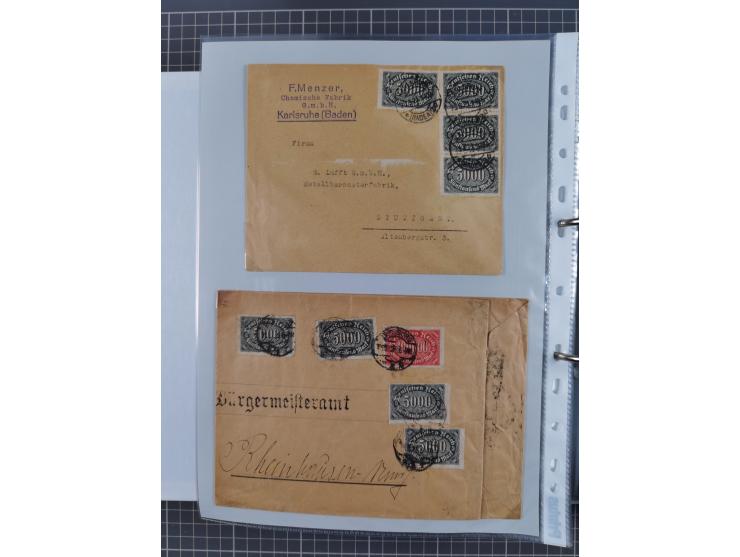 1920/23, interessante Sammlung mit ca. 570 Briefen, Karten und Ganzsachen inkl. Dienstmarken. Dabei Einzel- und Mehrfachfrank