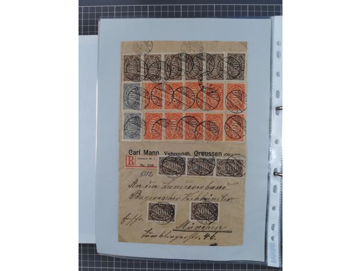1920/23, interessante Sammlung mit ca. 570 Briefen, Karten und Ganzsachen inkl. Dienstmarken. Dabei Einzel- und Mehrfachfrank