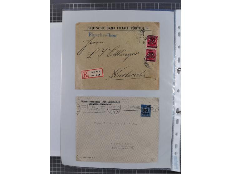 1920/23, interessante Sammlung mit ca. 570 Briefen, Karten und Ganzsachen inkl. Dienstmarken. Dabei Einzel- und Mehrfachfrank