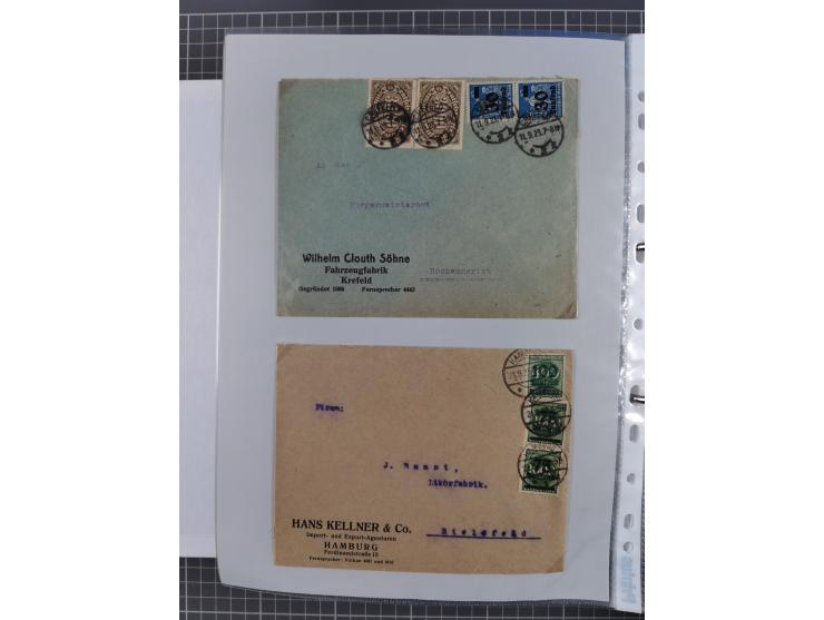 1920/23, interessante Sammlung mit ca. 570 Briefen, Karten und Ganzsachen inkl. Dienstmarken. Dabei Einzel- und Mehrfachfrank