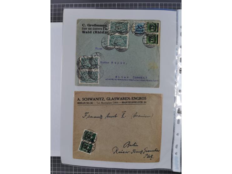 1920/23, interessante Sammlung mit ca. 570 Briefen, Karten und Ganzsachen inkl. Dienstmarken. Dabei Einzel- und Mehrfachfrank