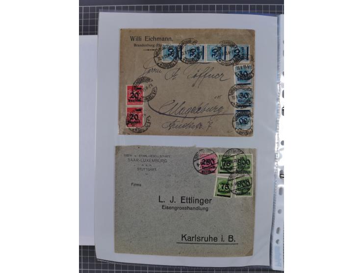 1920/23, interessante Sammlung mit ca. 570 Briefen, Karten und Ganzsachen inkl. Dienstmarken. Dabei Einzel- und Mehrfachfrank