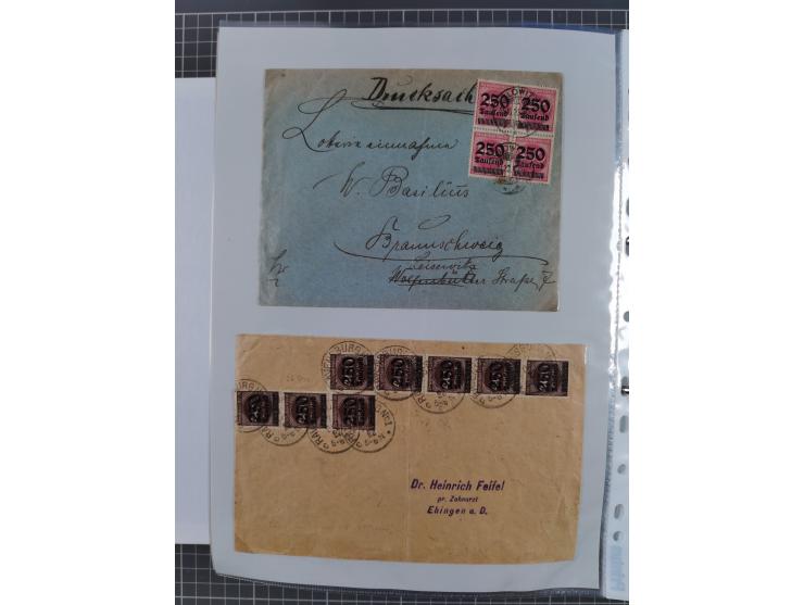 1920/23, interessante Sammlung mit ca. 570 Briefen, Karten und Ganzsachen inkl. Dienstmarken. Dabei Einzel- und Mehrfachfrank