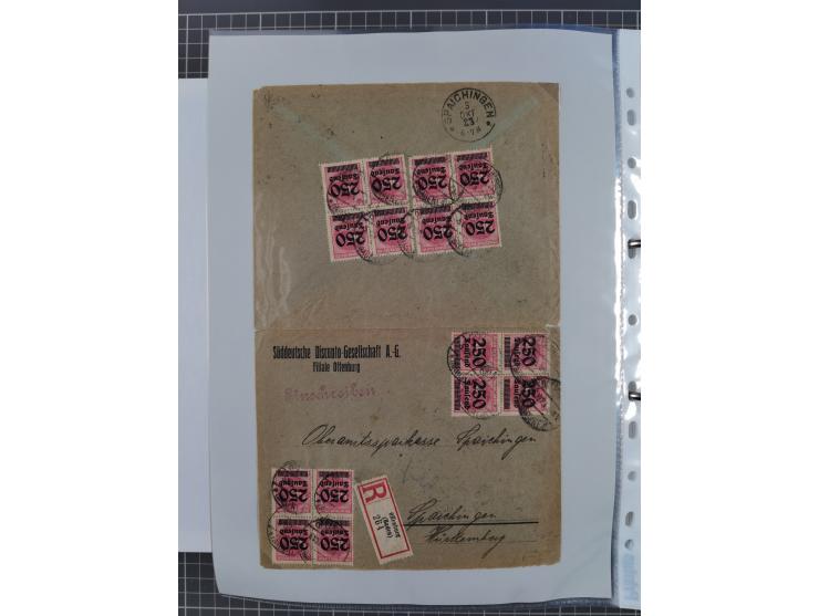 1920/23, interessante Sammlung mit ca. 570 Briefen, Karten und Ganzsachen inkl. Dienstmarken. Dabei Einzel- und Mehrfachfrank