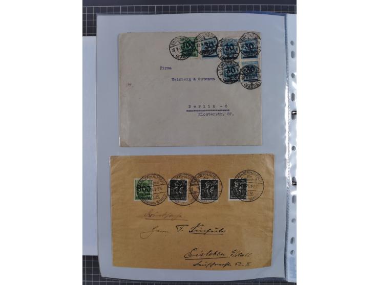 1920/23, interessante Sammlung mit ca. 570 Briefen, Karten und Ganzsachen inkl. Dienstmarken. Dabei Einzel- und Mehrfachfrank