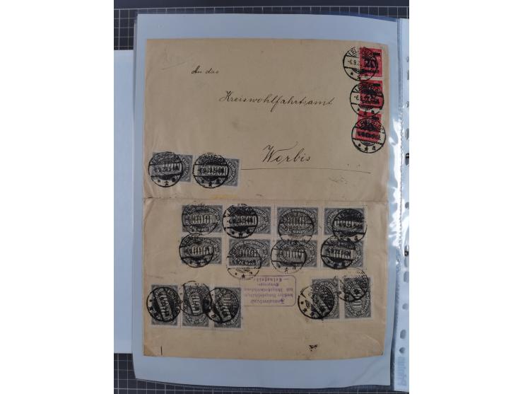 1920/23, interessante Sammlung mit ca. 570 Briefen, Karten und Ganzsachen inkl. Dienstmarken. Dabei Einzel- und Mehrfachfrank