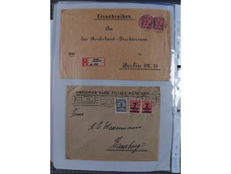 1920/23, interessante Sammlung mit ca. 570 Briefen, Karten und Ganzsachen inkl. Dienstmarken. Dabei Einzel- und Mehrfachfrank
