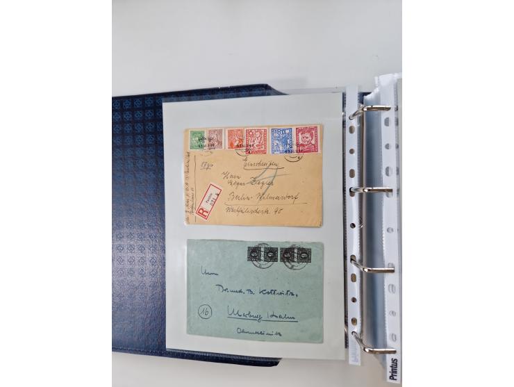 1945/49, umfangreiche Sammlung mit geschätzt 800-900 Briefen, Karten und Ganzsachen. Dabei viele R-Briefe und Satzbriefe, Bed