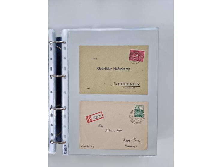 1945/49, umfangreiche Sammlung mit geschätzt 800-900 Briefen, Karten und Ganzsachen. Dabei viele R-Briefe und Satzbriefe, Bed