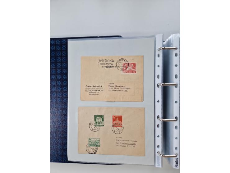 1945/49, umfangreiche Sammlung mit geschätzt 800-900 Briefen, Karten und Ganzsachen. Dabei viele R-Briefe und Satzbriefe, Bed