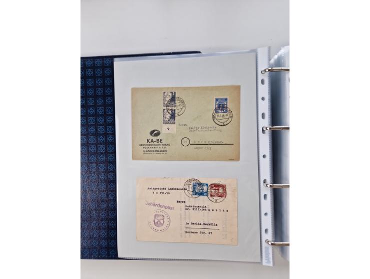 1945/49, umfangreiche Sammlung mit geschätzt 800-900 Briefen, Karten und Ganzsachen. Dabei viele R-Briefe und Satzbriefe, Bed