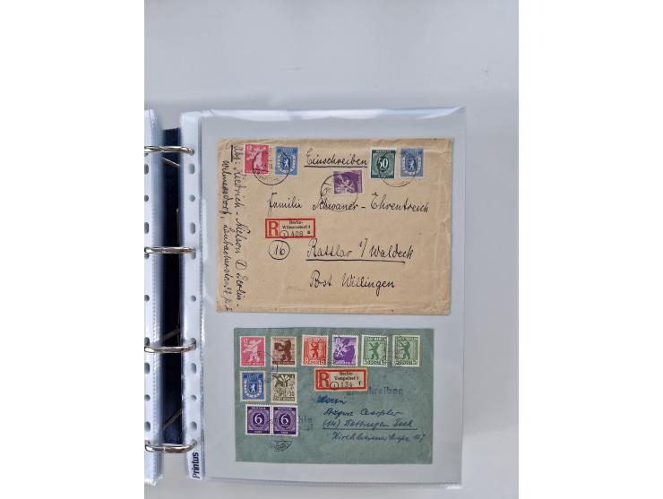 1945/49, umfangreiche Sammlung mit geschätzt 800-900 Briefen, Karten und Ganzsachen. Dabei viele R-Briefe und Satzbriefe, Bed