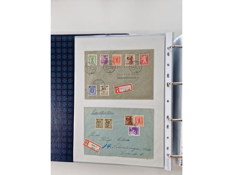 1945/49, umfangreiche Sammlung mit geschätzt 800-900 Briefen, Karten und Ganzsachen. Dabei viele R-Briefe und Satzbriefe, Bed