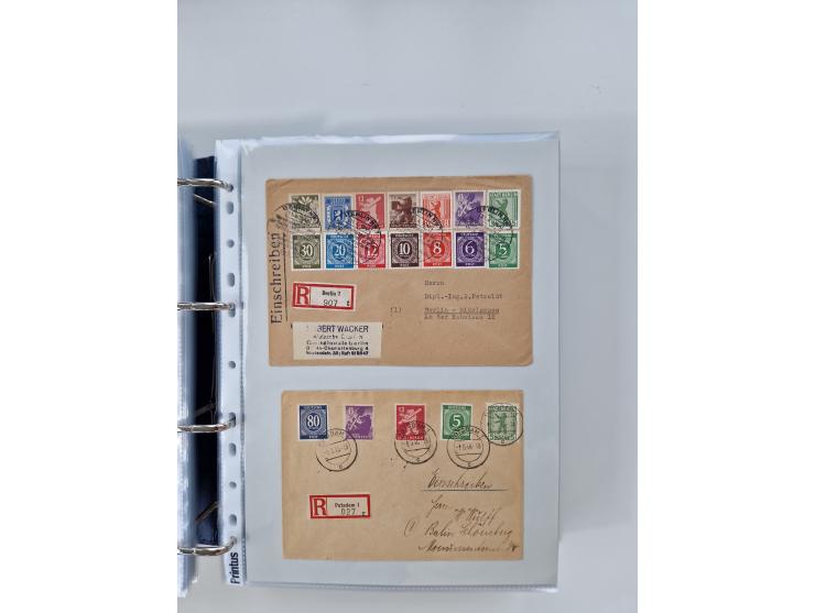 1945/49, umfangreiche Sammlung mit geschätzt 800-900 Briefen, Karten und Ganzsachen. Dabei viele R-Briefe und Satzbriefe, Bed