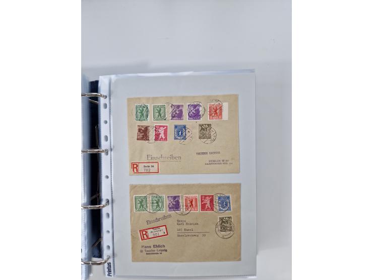 1945/49, umfangreiche Sammlung mit geschätzt 800-900 Briefen, Karten und Ganzsachen. Dabei viele R-Briefe und Satzbriefe, Bed