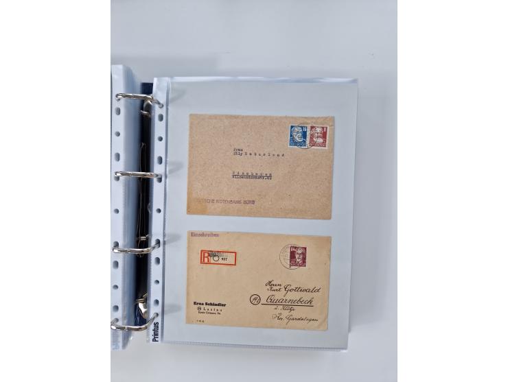 1945/49, umfangreiche Sammlung mit geschätzt 800-900 Briefen, Karten und Ganzsachen. Dabei viele R-Briefe und Satzbriefe, Bed