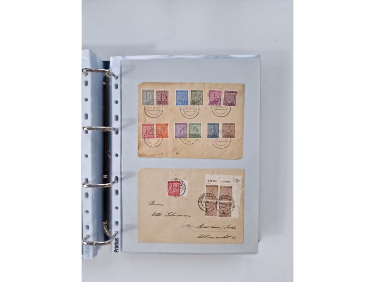 1945/49, umfangreiche Sammlung mit geschätzt 800-900 Briefen, Karten und Ganzsachen. Dabei viele R-Briefe und Satzbriefe, Bed