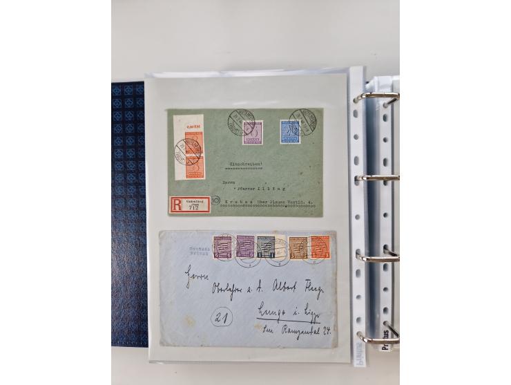 1945/49, umfangreiche Sammlung mit geschätzt 800-900 Briefen, Karten und Ganzsachen. Dabei viele R-Briefe und Satzbriefe, Bed
