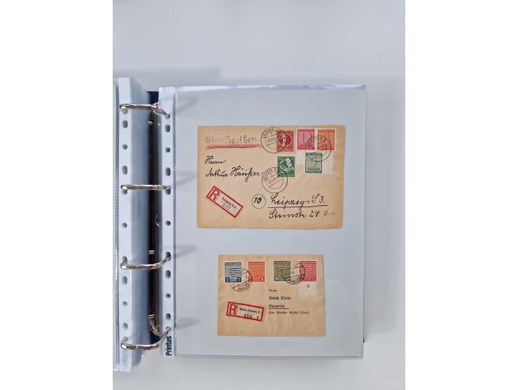 1945/49, umfangreiche Sammlung mit geschätzt 800-900 Briefen, Karten und Ganzsachen. Dabei viele R-Briefe und Satzbriefe, Bed