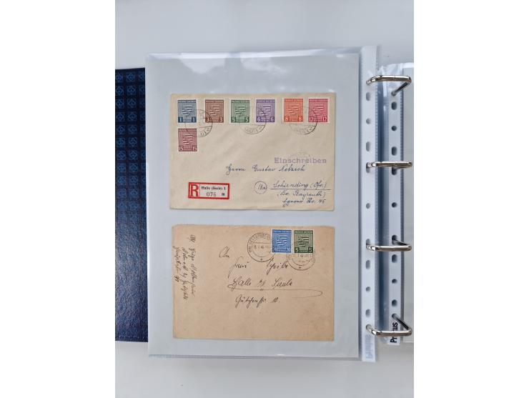 1945/49, umfangreiche Sammlung mit geschätzt 800-900 Briefen, Karten und Ganzsachen. Dabei viele R-Briefe und Satzbriefe, Bed