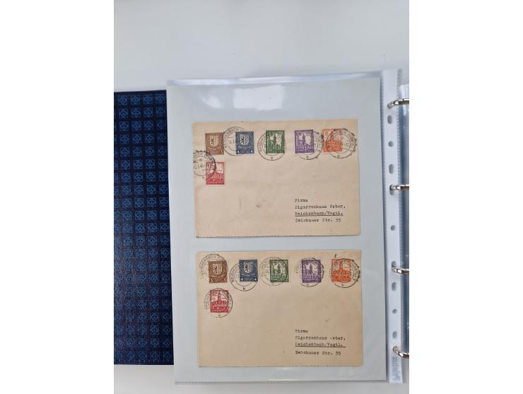 1945/49, umfangreiche Sammlung mit geschätzt 800-900 Briefen, Karten und Ganzsachen. Dabei viele R-Briefe und Satzbriefe, Bed