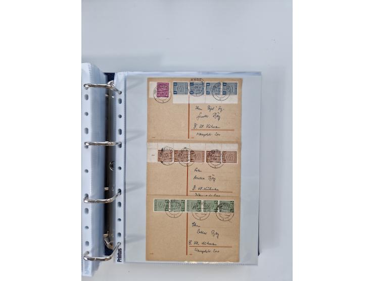 1945/49, umfangreiche Sammlung mit geschätzt 800-900 Briefen, Karten und Ganzsachen. Dabei viele R-Briefe und Satzbriefe, Bed