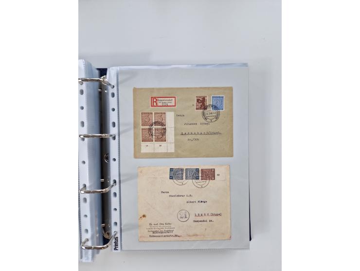 1945/49, umfangreiche Sammlung mit geschätzt 800-900 Briefen, Karten und Ganzsachen. Dabei viele R-Briefe und Satzbriefe, Bed