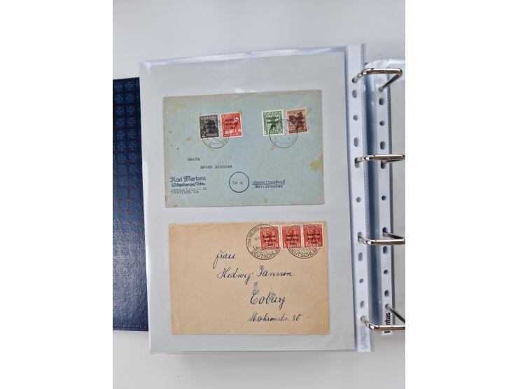1945/49, umfangreiche Sammlung mit geschätzt 800-900 Briefen, Karten und Ganzsachen. Dabei viele R-Briefe und Satzbriefe, Bed