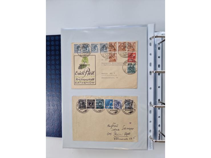 1945/49, umfangreiche Sammlung mit geschätzt 800-900 Briefen, Karten und Ganzsachen. Dabei viele R-Briefe und Satzbriefe, Bed