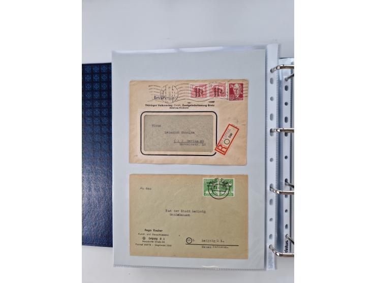 1945/49, umfangreiche Sammlung mit geschätzt 800-900 Briefen, Karten und Ganzsachen. Dabei viele R-Briefe und Satzbriefe, Bed