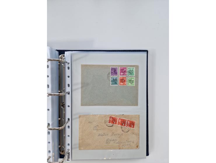 1945/49, umfangreiche Sammlung mit geschätzt 800-900 Briefen, Karten und Ganzsachen. Dabei viele R-Briefe und Satzbriefe, Bed