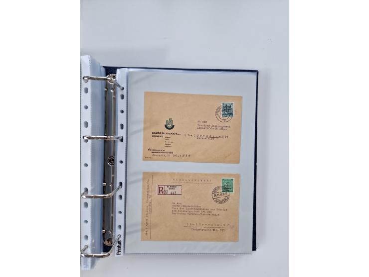 1945/49, umfangreiche Sammlung mit geschätzt 800-900 Briefen, Karten und Ganzsachen. Dabei viele R-Briefe und Satzbriefe, Bed