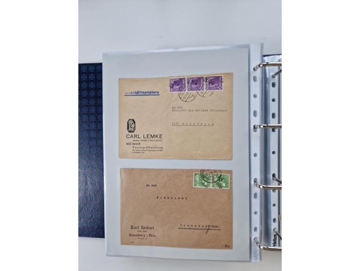 1945/49, umfangreiche Sammlung mit geschätzt 800-900 Briefen, Karten und Ganzsachen. Dabei viele R-Briefe und Satzbriefe, Bed