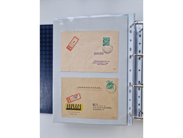 1945/49, umfangreiche Sammlung mit geschätzt 800-900 Briefen, Karten und Ganzsachen. Dabei viele R-Briefe und Satzbriefe, Bed