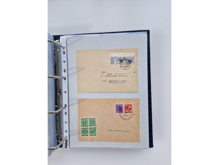 1945/49, umfangreiche Sammlung mit geschätzt 800-900 Briefen, Karten und Ganzsachen. Dabei viele R-Briefe und Satzbriefe, Bed