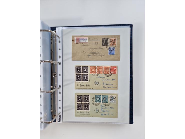 1945/49, umfangreiche Sammlung mit geschätzt 800-900 Briefen, Karten und Ganzsachen. Dabei viele R-Briefe und Satzbriefe, Bed