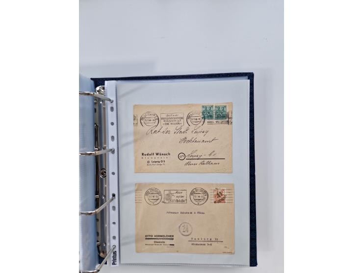 1945/49, umfangreiche Sammlung mit geschätzt 800-900 Briefen, Karten und Ganzsachen. Dabei viele R-Briefe und Satzbriefe, Bed