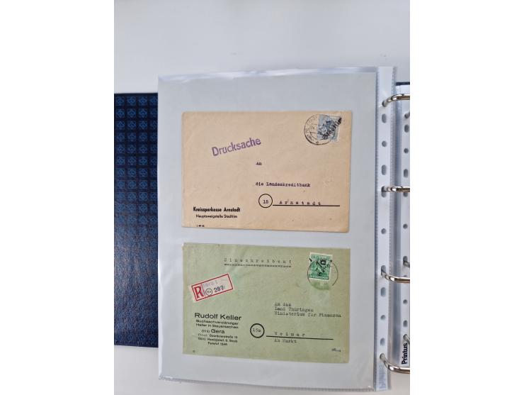 1945/49, umfangreiche Sammlung mit geschätzt 800-900 Briefen, Karten und Ganzsachen. Dabei viele R-Briefe und Satzbriefe, Bed