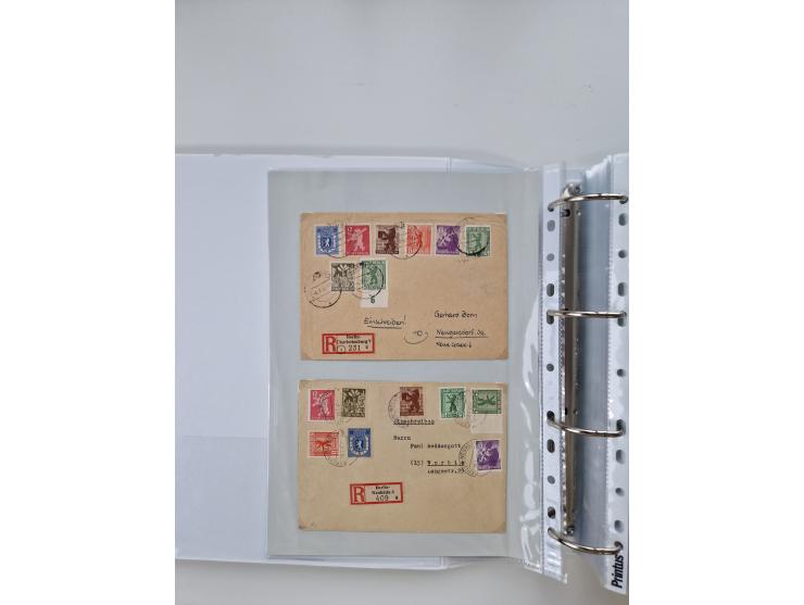 1945/49, umfangreiche Sammlung mit geschätzt 800-900 Briefen, Karten und Ganzsachen. Dabei viele R-Briefe und Satzbriefe, Bed