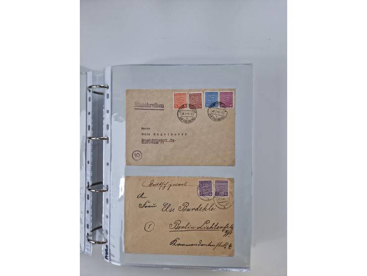 1945/49, umfangreiche Sammlung mit geschätzt 800-900 Briefen, Karten und Ganzsachen. Dabei viele R-Briefe und Satzbriefe, Bed