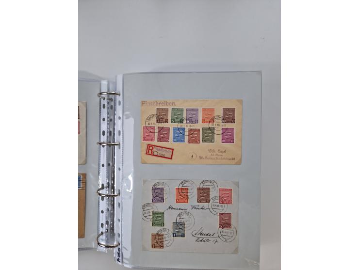 1945/49, umfangreiche Sammlung mit geschätzt 800-900 Briefen, Karten und Ganzsachen. Dabei viele R-Briefe und Satzbriefe, Bed