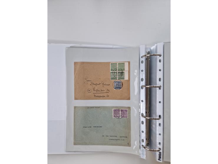 1945/49, umfangreiche Sammlung mit geschätzt 800-900 Briefen, Karten und Ganzsachen. Dabei viele R-Briefe und Satzbriefe, Bed
