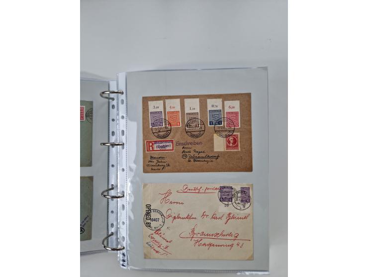 1945/49, umfangreiche Sammlung mit geschätzt 800-900 Briefen, Karten und Ganzsachen. Dabei viele R-Briefe und Satzbriefe, Bed