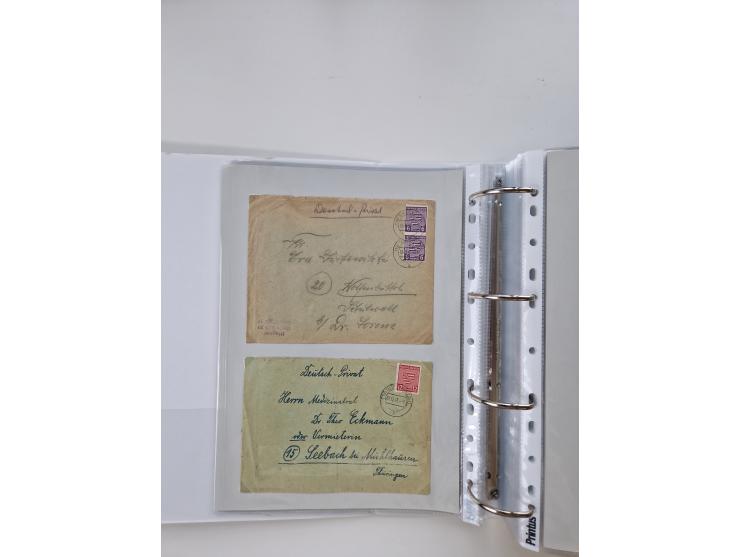 1945/49, umfangreiche Sammlung mit geschätzt 800-900 Briefen, Karten und Ganzsachen. Dabei viele R-Briefe und Satzbriefe, Bed