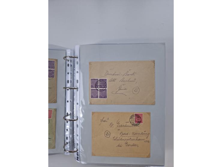 1945/49, umfangreiche Sammlung mit geschätzt 800-900 Briefen, Karten und Ganzsachen. Dabei viele R-Briefe und Satzbriefe, Bed