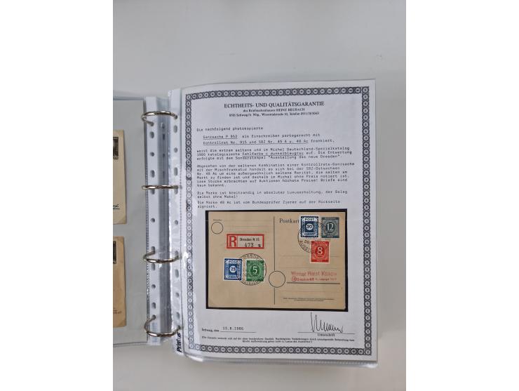 1945/49, umfangreiche Sammlung mit geschätzt 800-900 Briefen, Karten und Ganzsachen. Dabei viele R-Briefe und Satzbriefe, Bed
