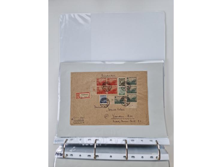 1945/49, umfangreiche Sammlung mit geschätzt 800-900 Briefen, Karten und Ganzsachen. Dabei viele R-Briefe und Satzbriefe, Bed