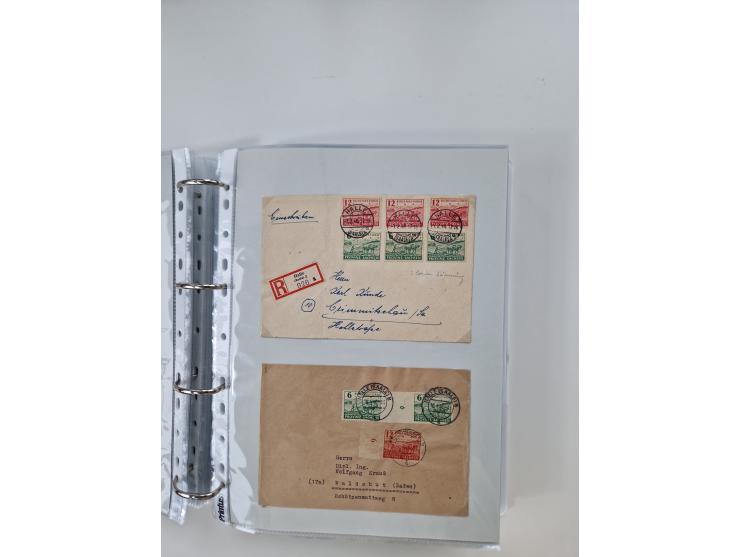 1945/49, umfangreiche Sammlung mit geschätzt 800-900 Briefen, Karten und Ganzsachen. Dabei viele R-Briefe und Satzbriefe, Bed